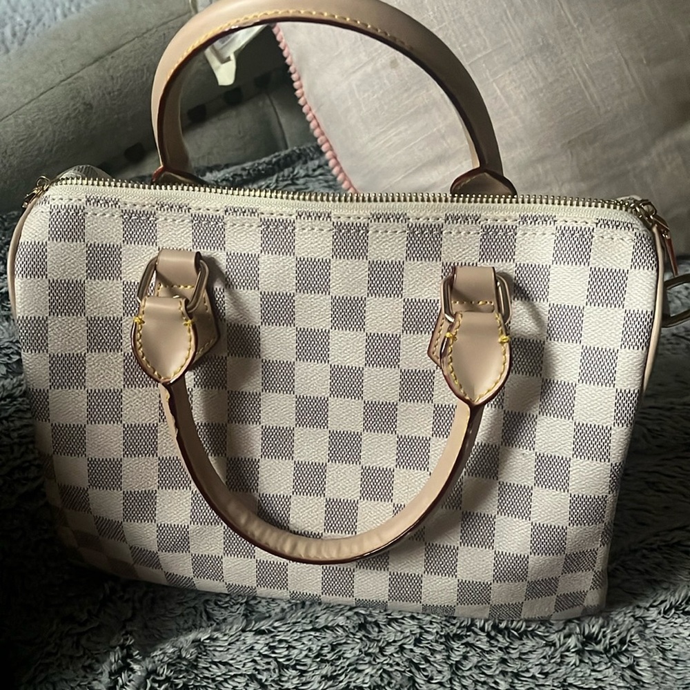White checkered bag